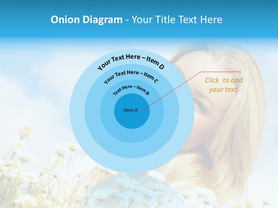 Smiling Happy Woman Daisy PowerPoint Template