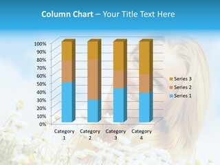 Smiling Happy Woman Daisy PowerPoint Template