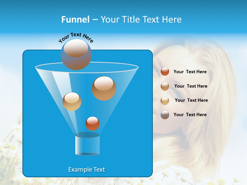 Smiling Happy Woman Daisy PowerPoint Template