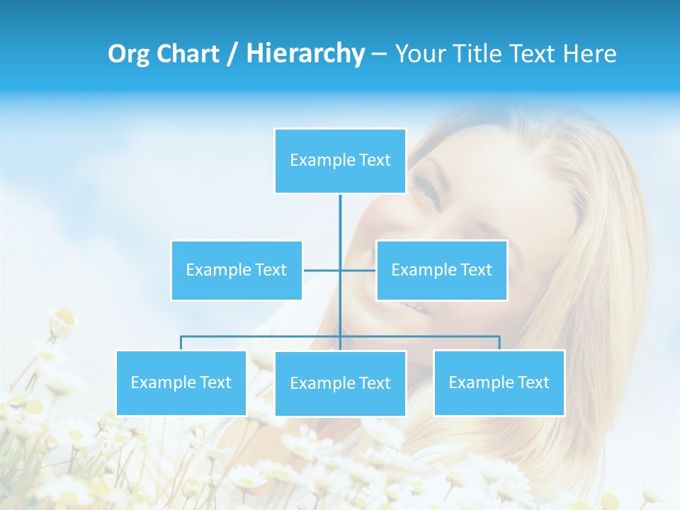 Smiling Happy Woman Daisy PowerPoint Template