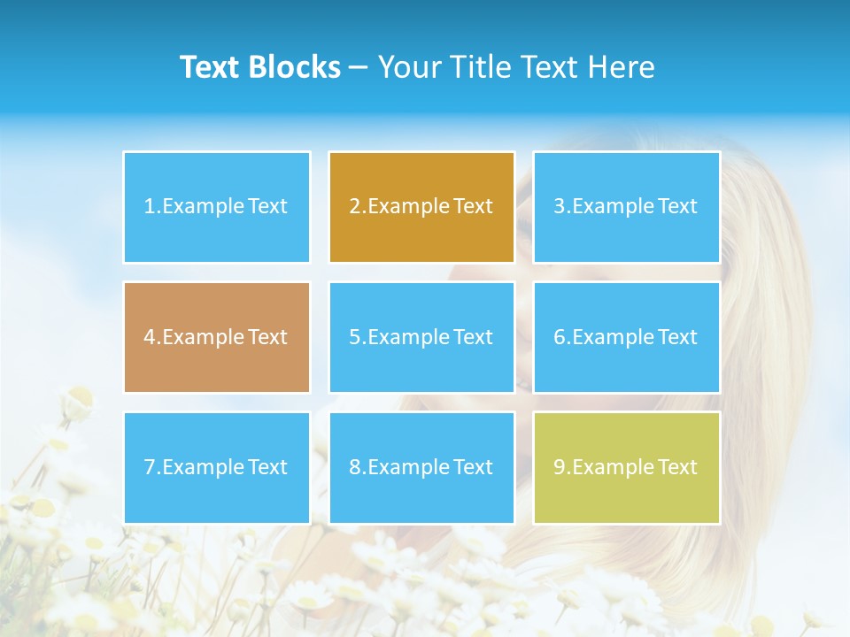 Smiling Happy Woman Daisy PowerPoint Template