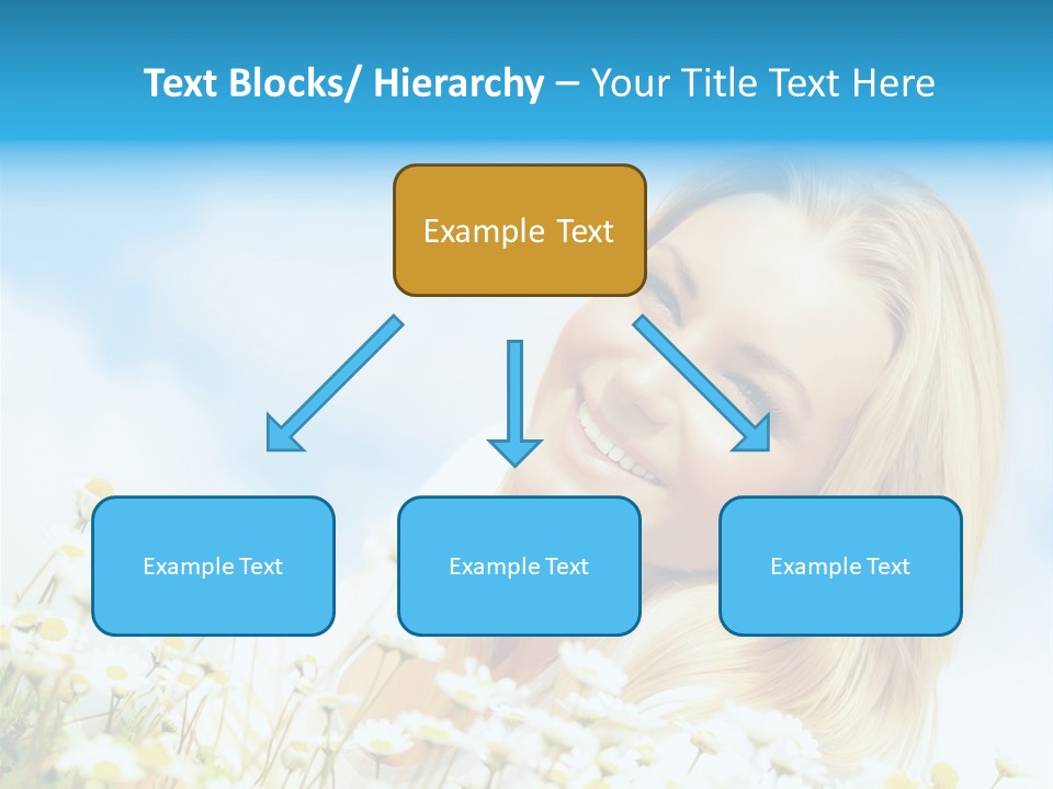Smiling Happy Woman Daisy PowerPoint Template