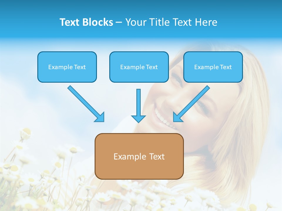 Smiling Happy Woman Daisy PowerPoint Template