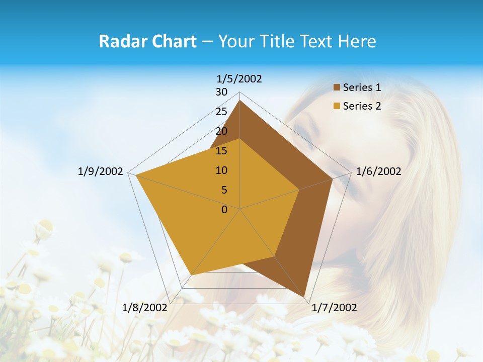 Smiling Happy Woman Daisy PowerPoint Template