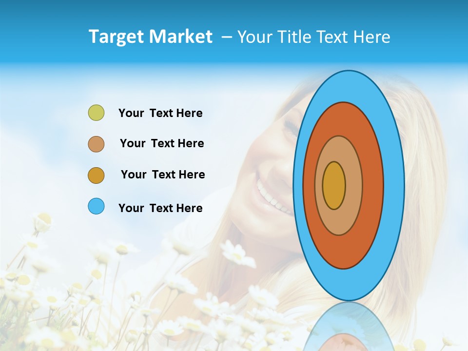 Smiling Happy Woman Daisy PowerPoint Template