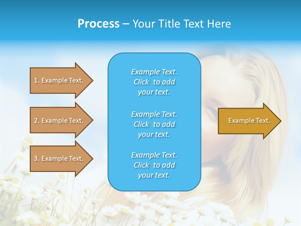 Smiling Happy Woman Daisy PowerPoint Template