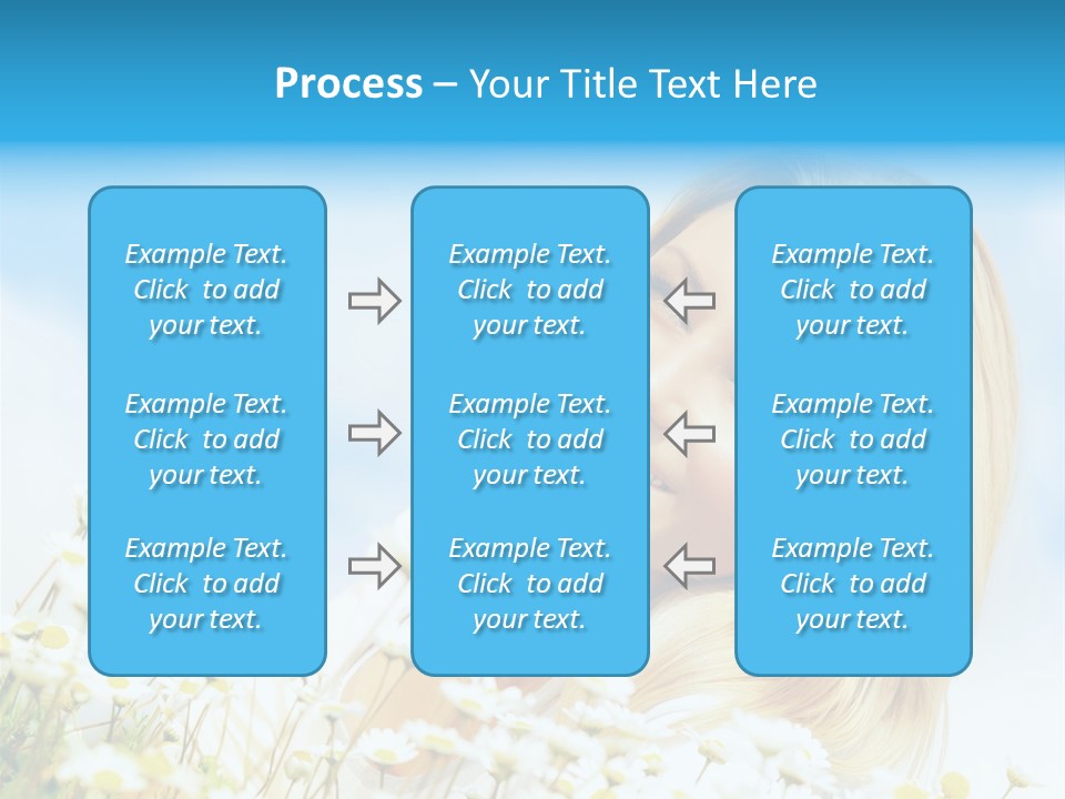 Smiling Happy Woman Daisy PowerPoint Template
