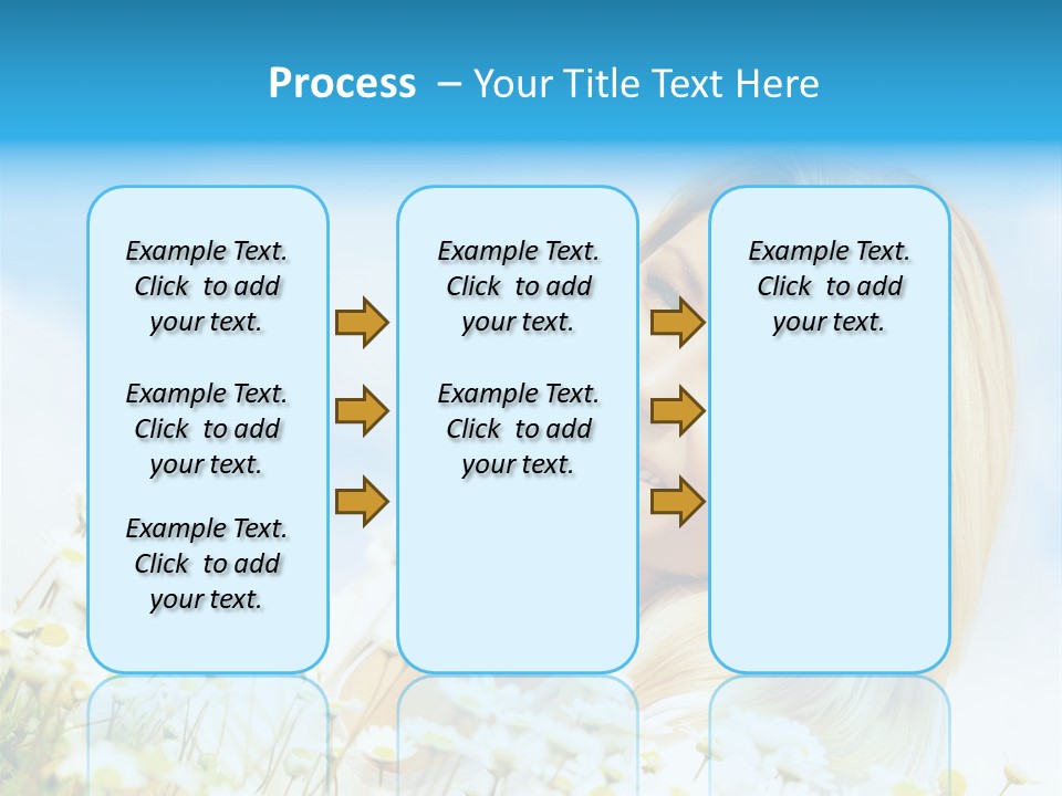 Smiling Happy Woman Daisy PowerPoint Template