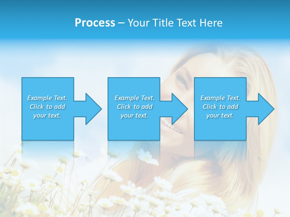 Smiling Happy Woman Daisy PowerPoint Template