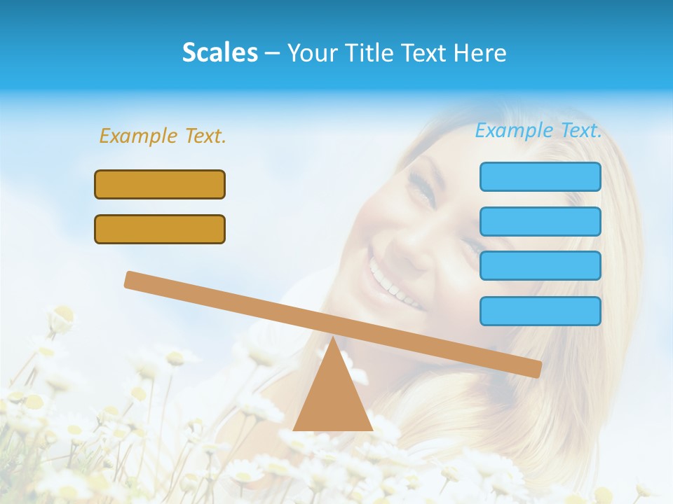 Smiling Happy Woman Daisy PowerPoint Template