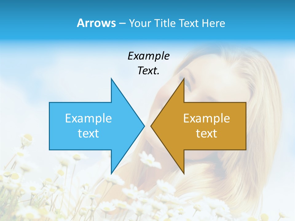 Smiling Happy Woman Daisy PowerPoint Template