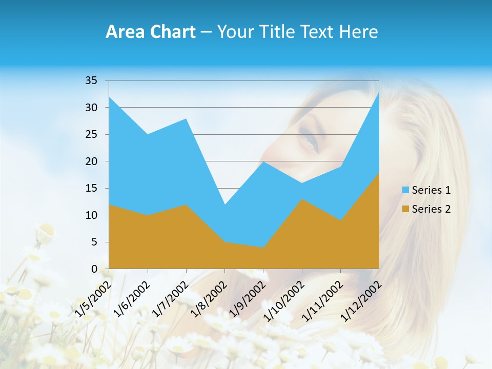Smiling Happy Woman Daisy PowerPoint Template