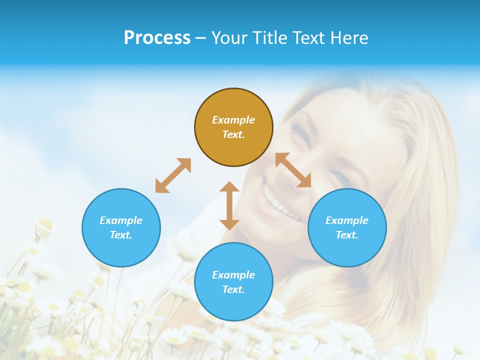 Smiling Happy Woman Daisy PowerPoint Template