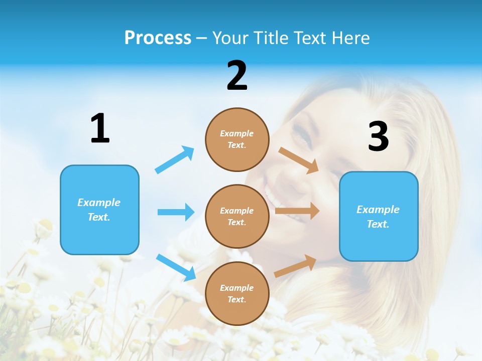 Smiling Happy Woman Daisy PowerPoint Template
