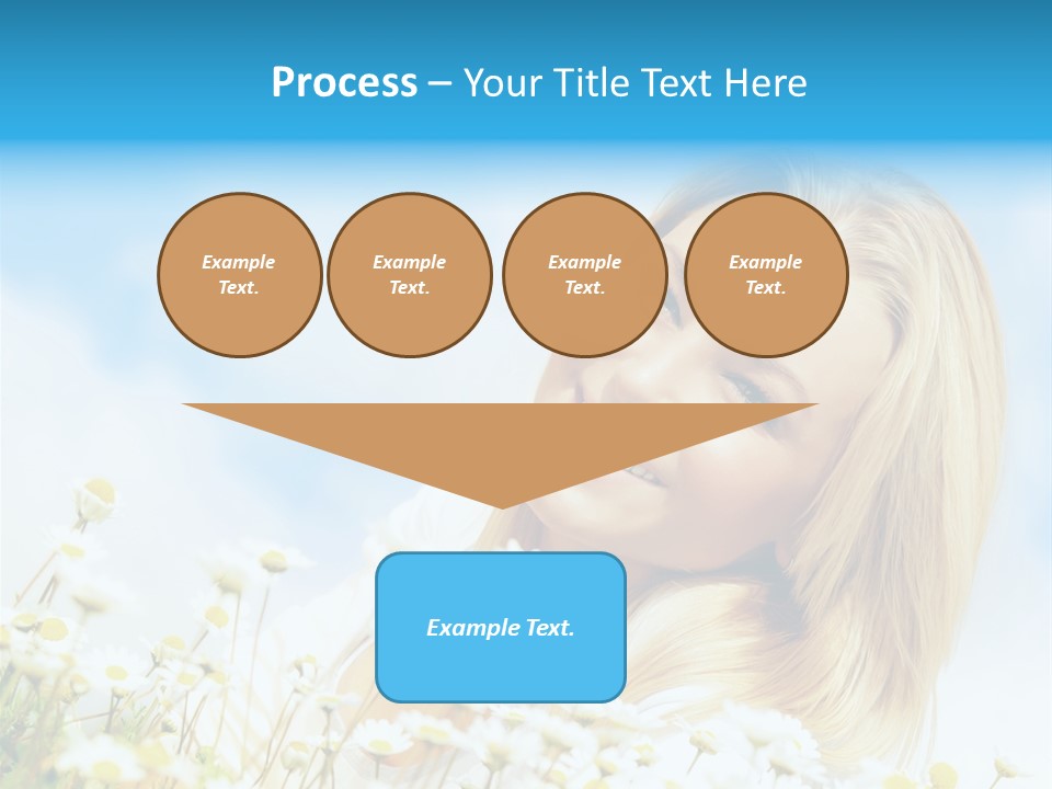 Smiling Happy Woman Daisy PowerPoint Template