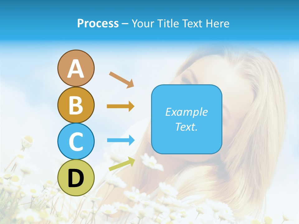 Smiling Happy Woman Daisy PowerPoint Template