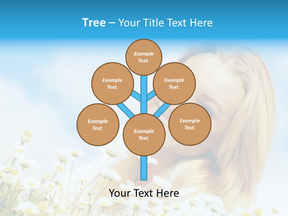 Smiling Happy Woman Daisy PowerPoint Template