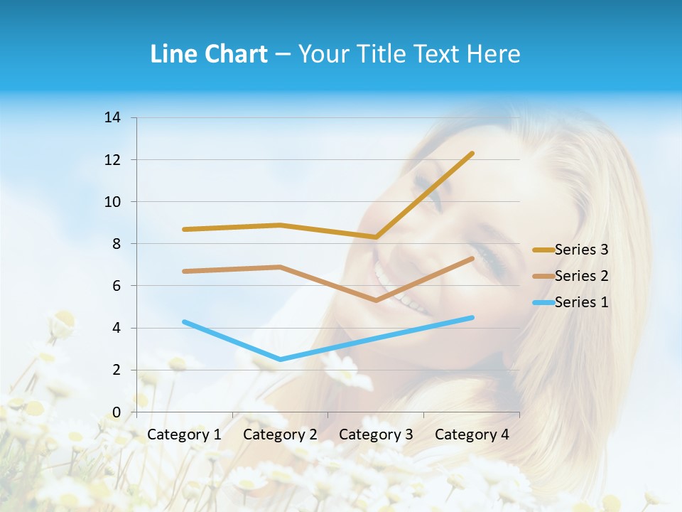 Smiling Happy Woman Daisy PowerPoint Template