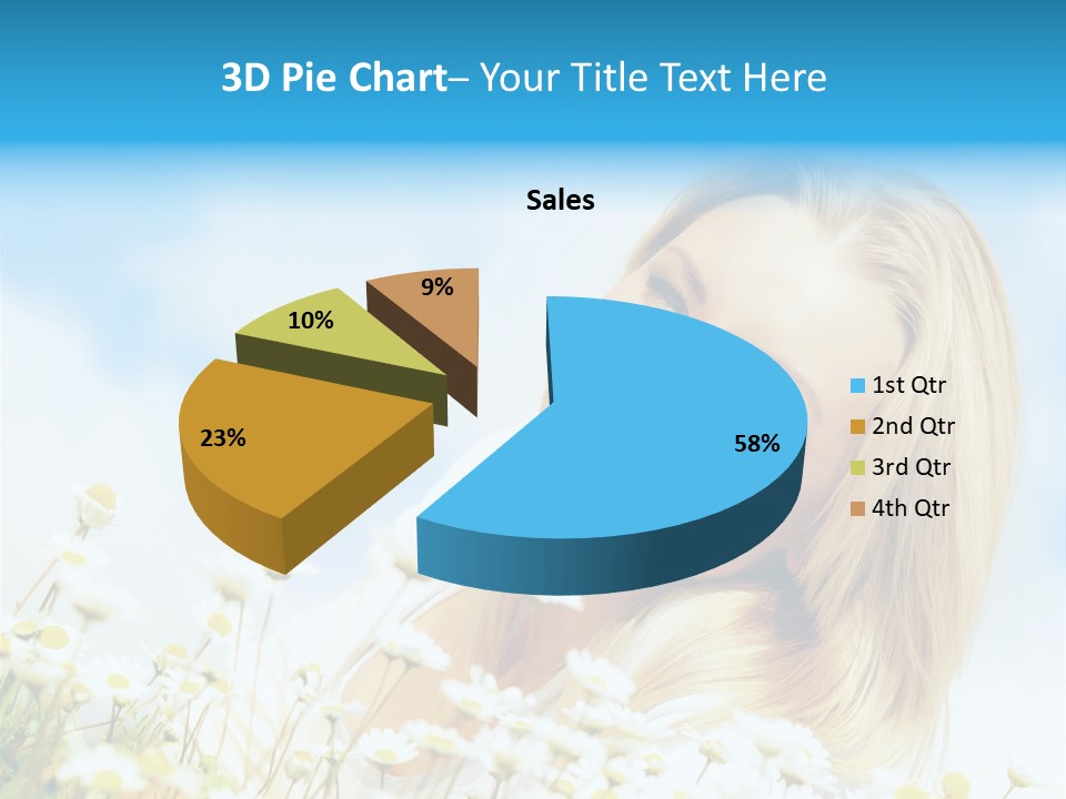 Smiling Happy Woman Daisy PowerPoint Template