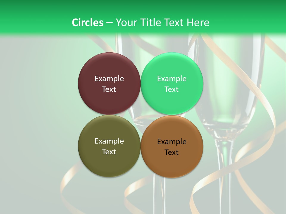 Champagne Green Bottle PowerPoint Template