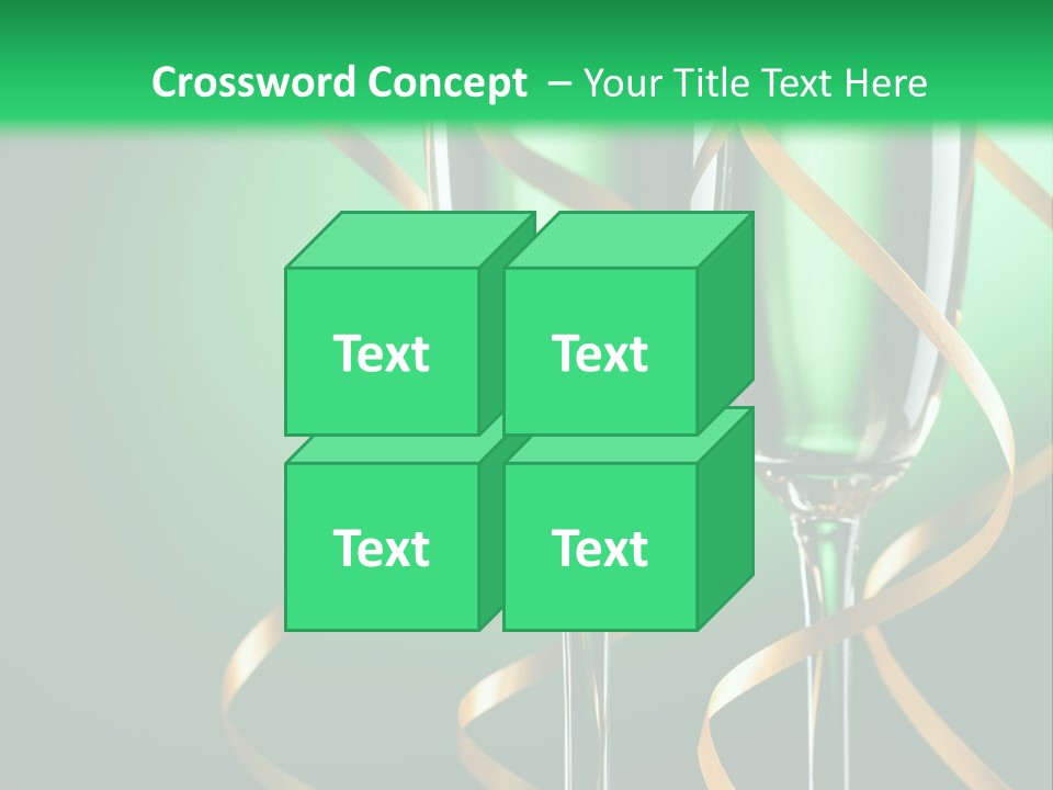 Champagne Green Bottle PowerPoint Template