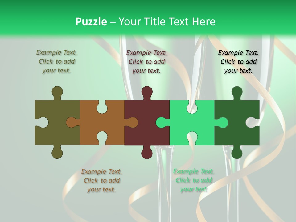 Champagne Green Bottle PowerPoint Template