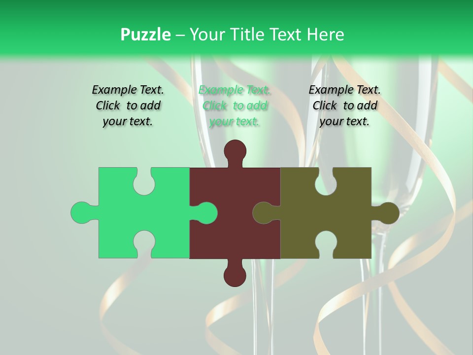 Champagne Green Bottle PowerPoint Template