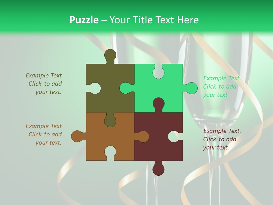 Champagne Green Bottle PowerPoint Template