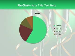 Champagne Green Bottle PowerPoint Template