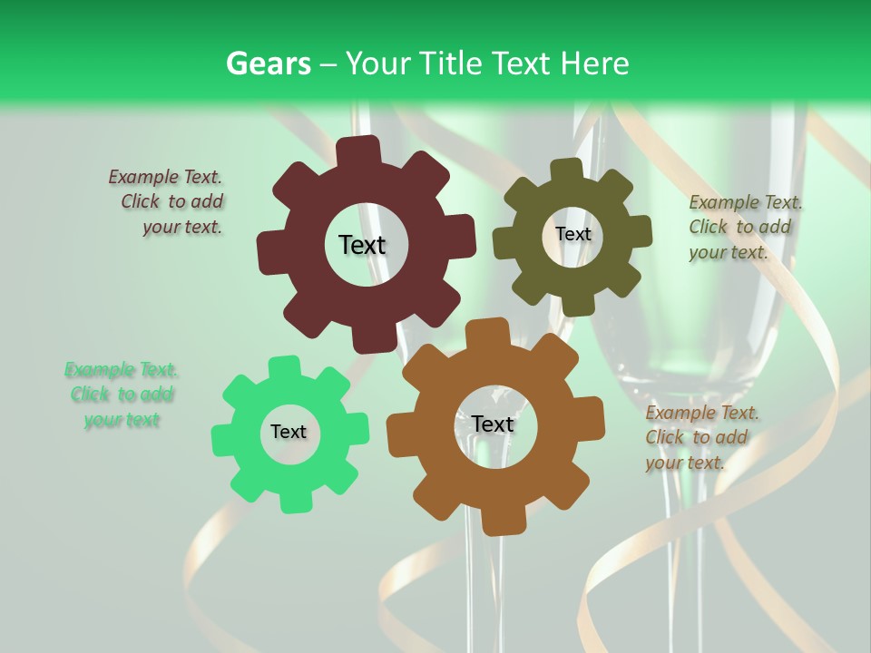 Champagne Green Bottle PowerPoint Template