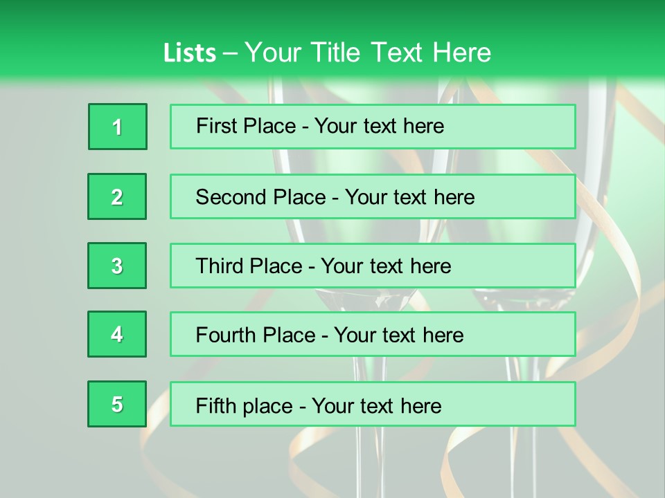 Champagne Green Bottle PowerPoint Template