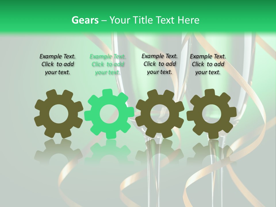 Champagne Green Bottle PowerPoint Template