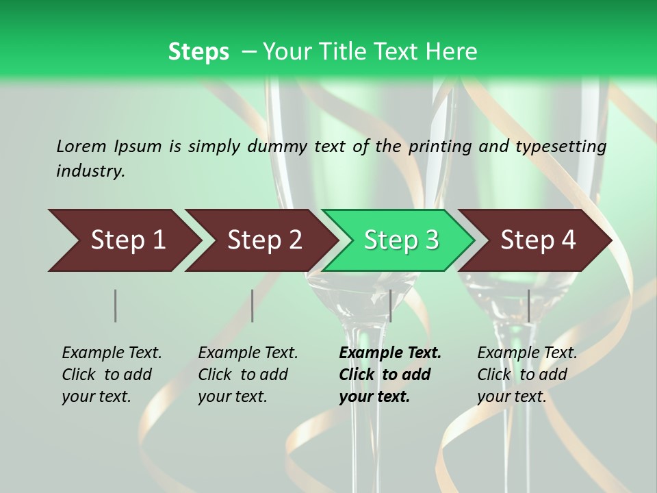 Champagne Green Bottle PowerPoint Template