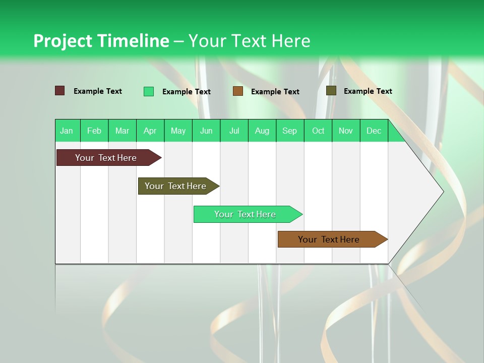 Champagne Green Bottle PowerPoint Template