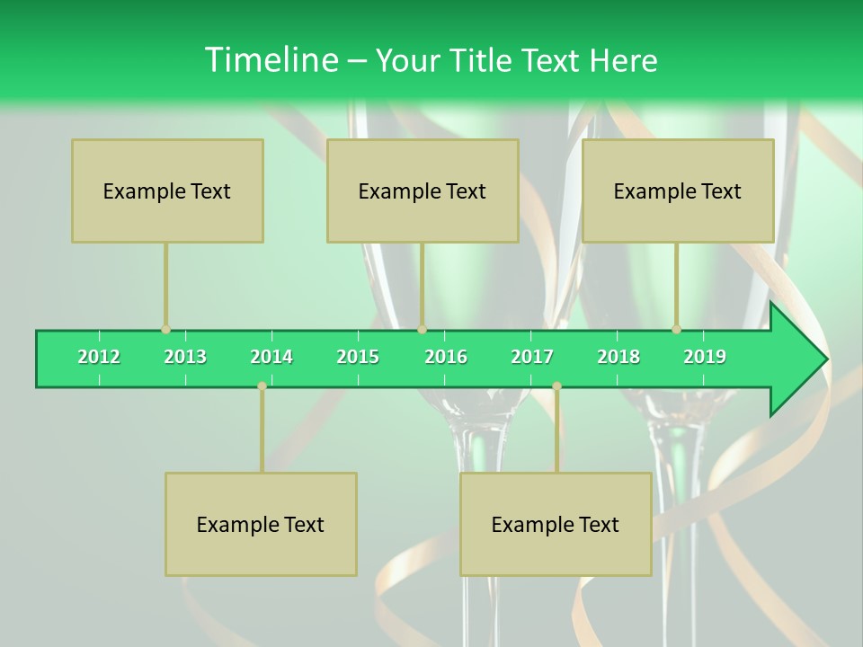Champagne Green Bottle PowerPoint Template