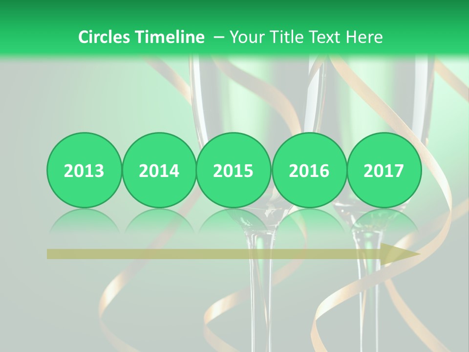 Champagne Green Bottle PowerPoint Template