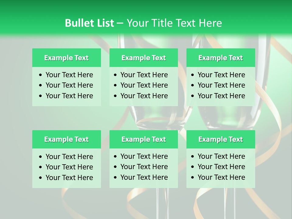 Champagne Green Bottle PowerPoint Template