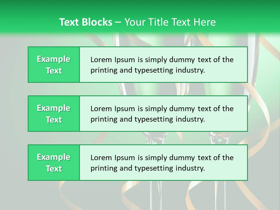 Champagne Green Bottle PowerPoint Template