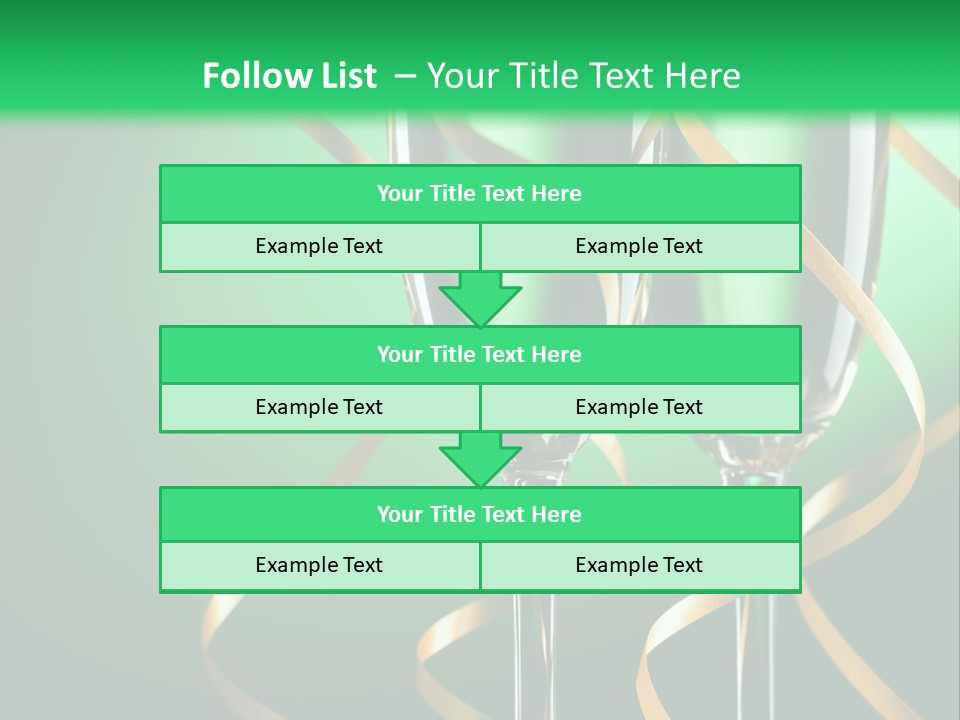 Champagne Green Bottle PowerPoint Template