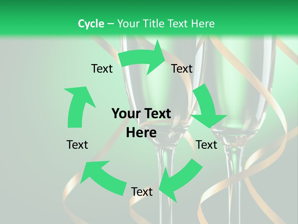 Champagne Green Bottle PowerPoint Template