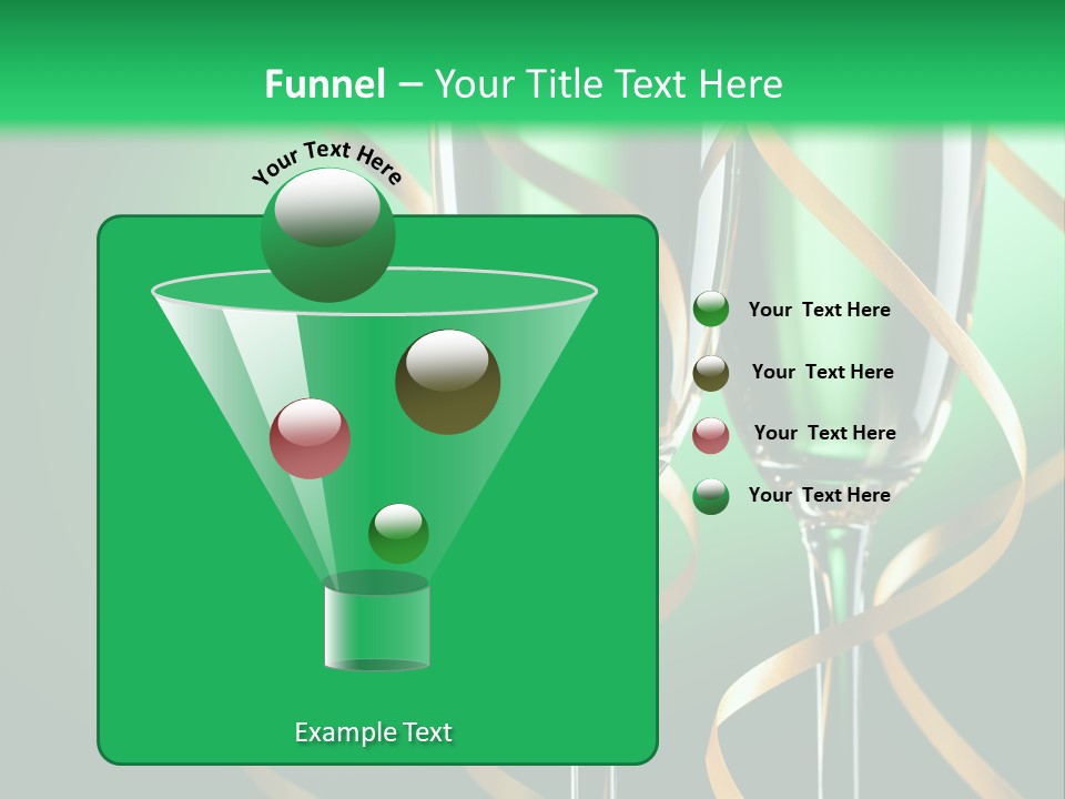 Champagne Green Bottle PowerPoint Template