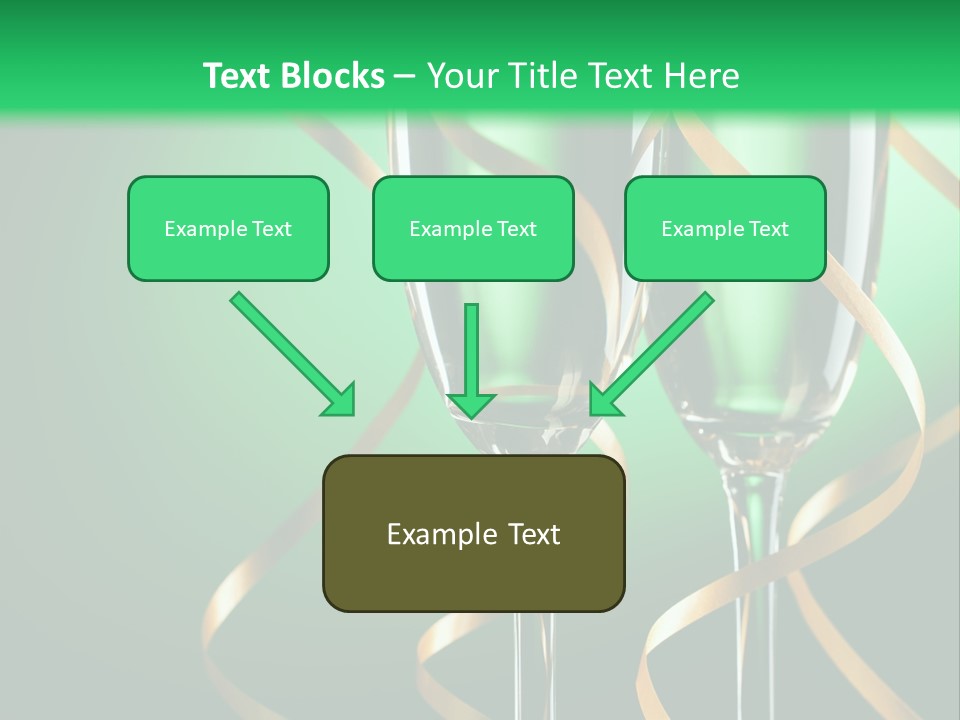 Champagne Green Bottle PowerPoint Template