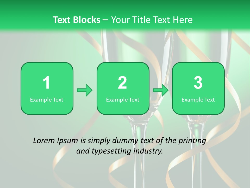 Champagne Green Bottle PowerPoint Template