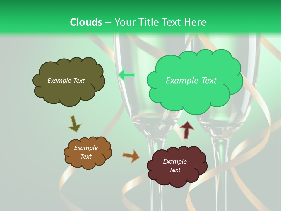 Champagne Green Bottle PowerPoint Template