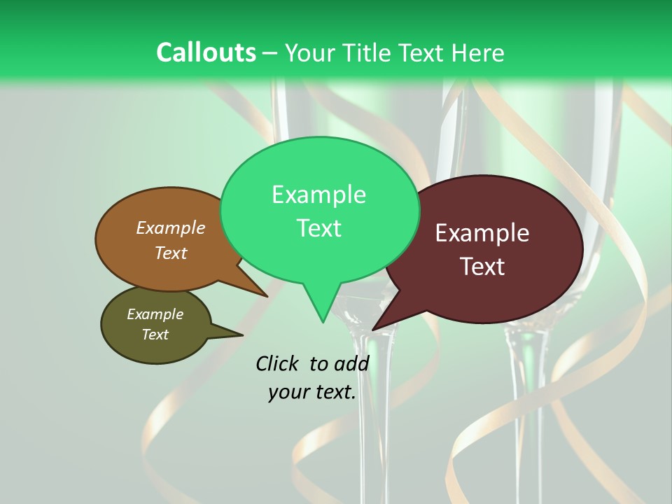 Champagne Green Bottle PowerPoint Template