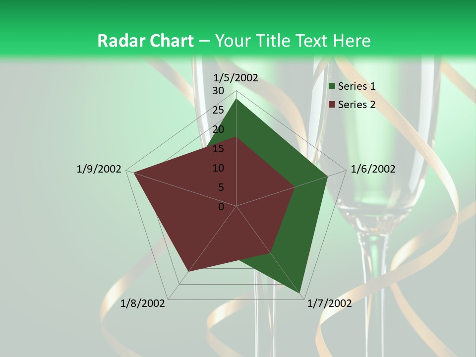 Champagne Green Bottle PowerPoint Template