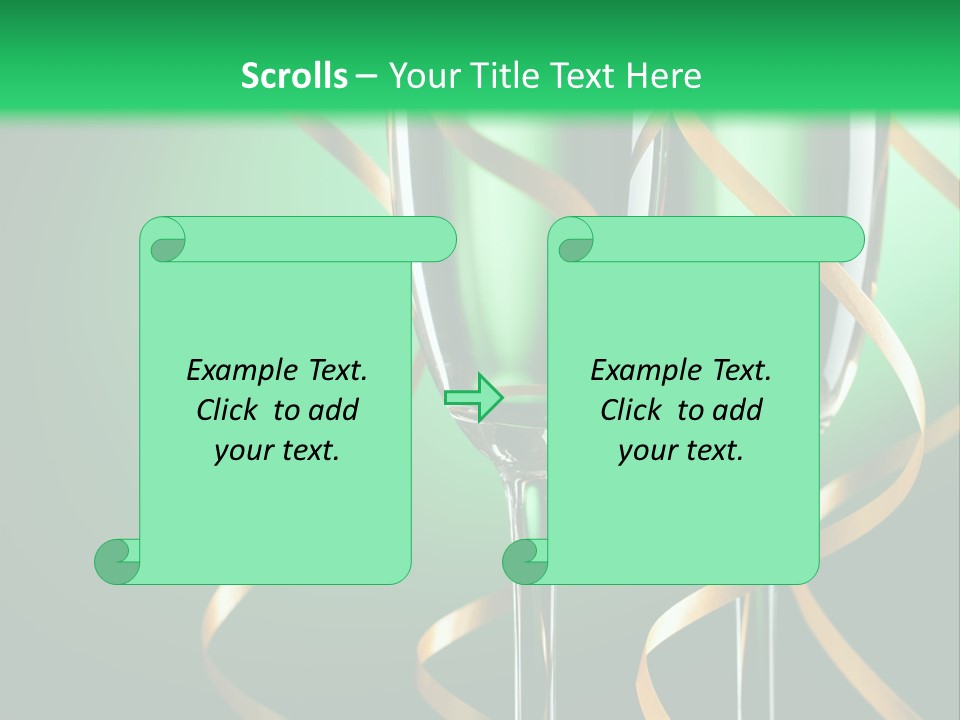 Champagne Green Bottle PowerPoint Template