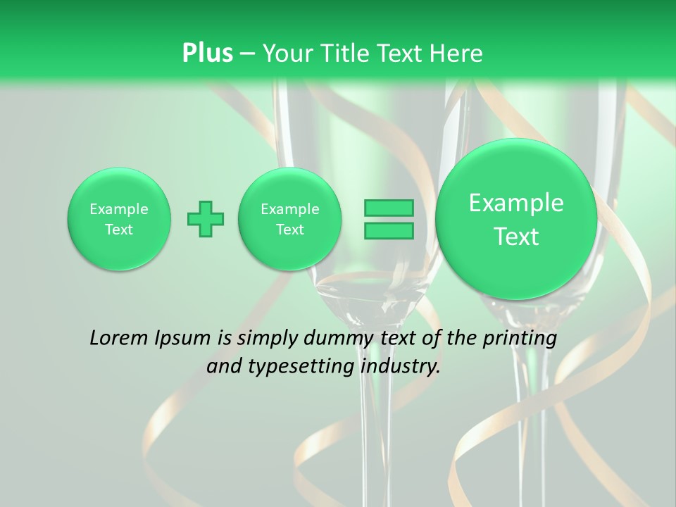 Champagne Green Bottle PowerPoint Template