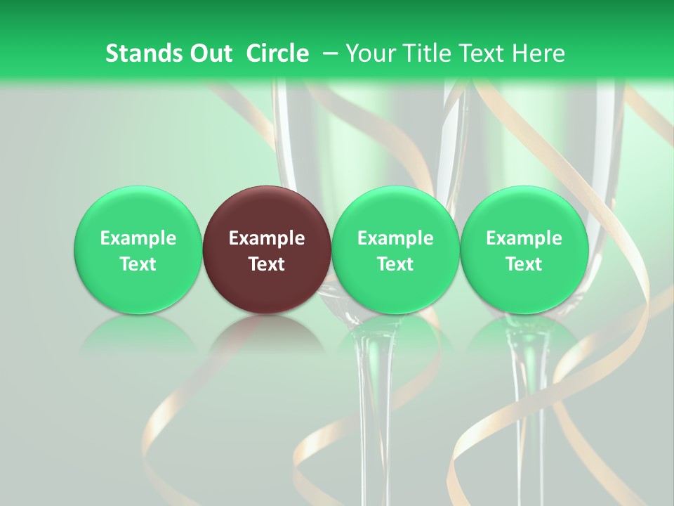 Champagne Green Bottle PowerPoint Template