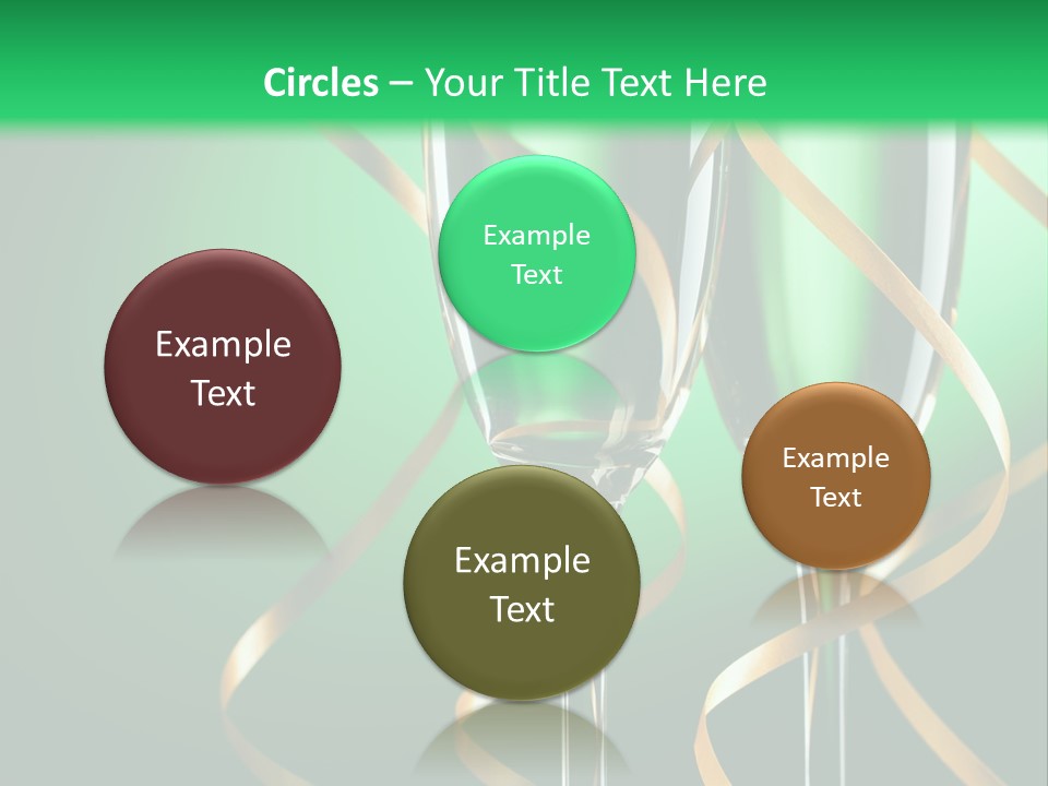 Champagne Green Bottle PowerPoint Template